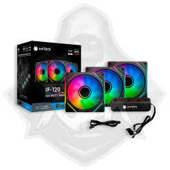 KIT COOLER PARA CASE ANTRYX INFINITY FAN LF-120 X3 ARGB BLACK 120MM