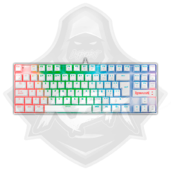 TECLADO REDRAGON K-552 KUMARA RAINBOW MECHANICAL GAMING WHITE SWITCH RED