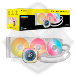 SISTEMA DE REFRIGERACION LÍQUIDA 360MM ARGB LCD – CORSAIR ICUE LINK TITAN 360 RX LCD WHITE