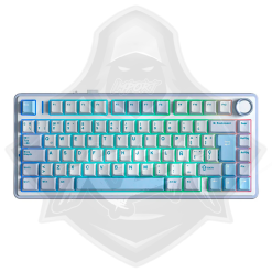 TECLADO AULA F75 MECHANICAL RGB WIRELESS REAPER SWITCH WHITE / CYAN